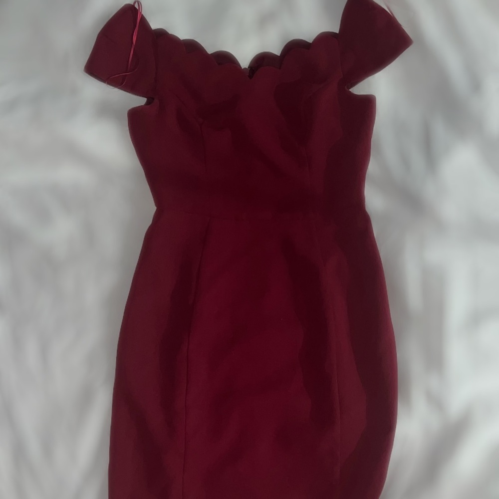 Harlyn Red fitted dress with beautiful designs